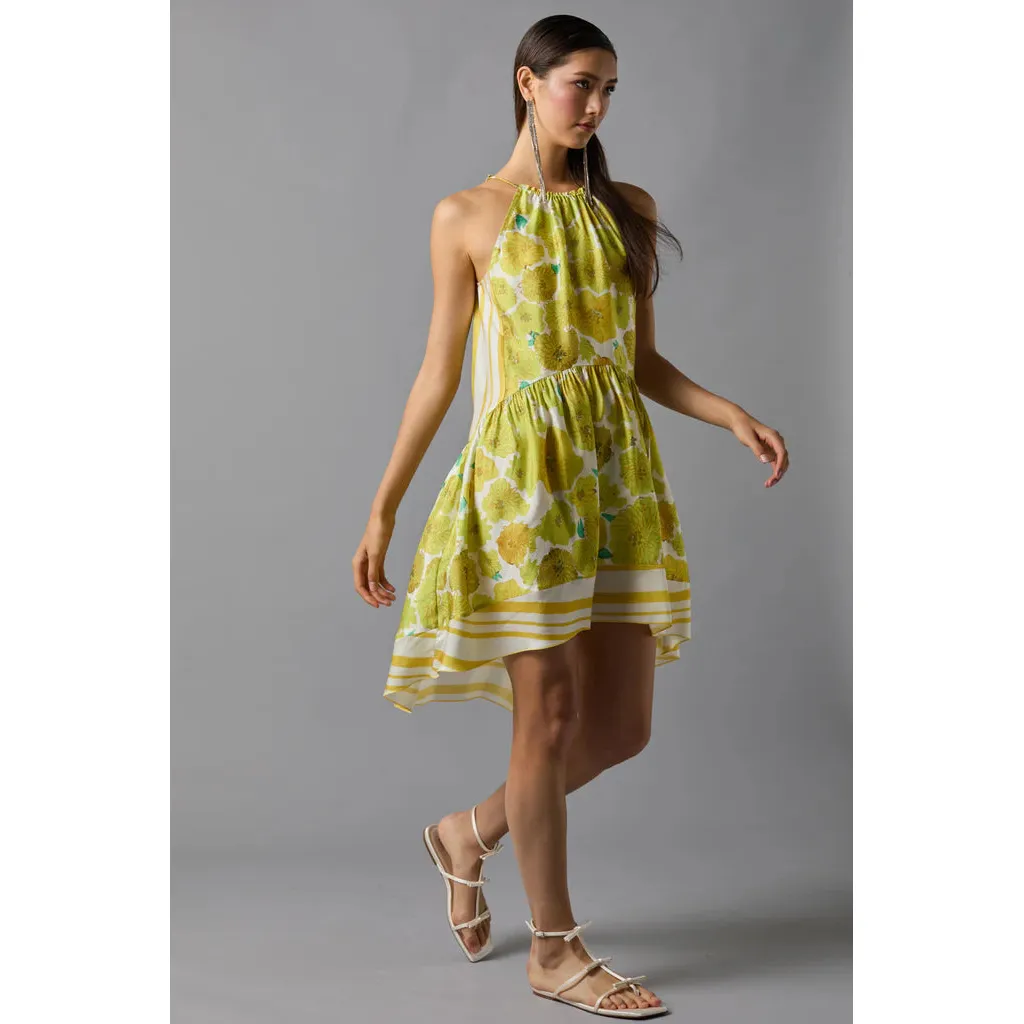 High Low Halter Dress Lemon Poppy