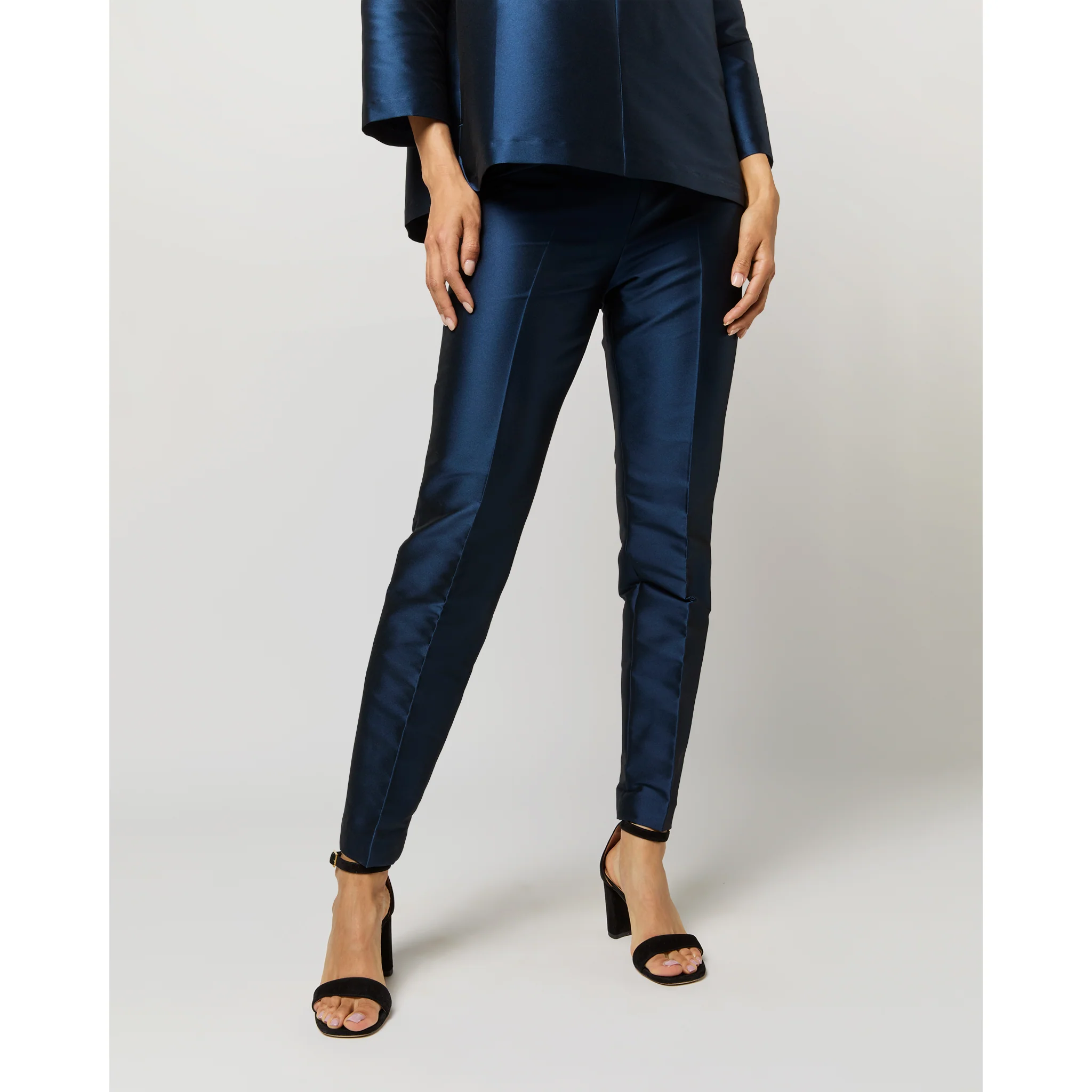 Julia Pant in Navy Mikado