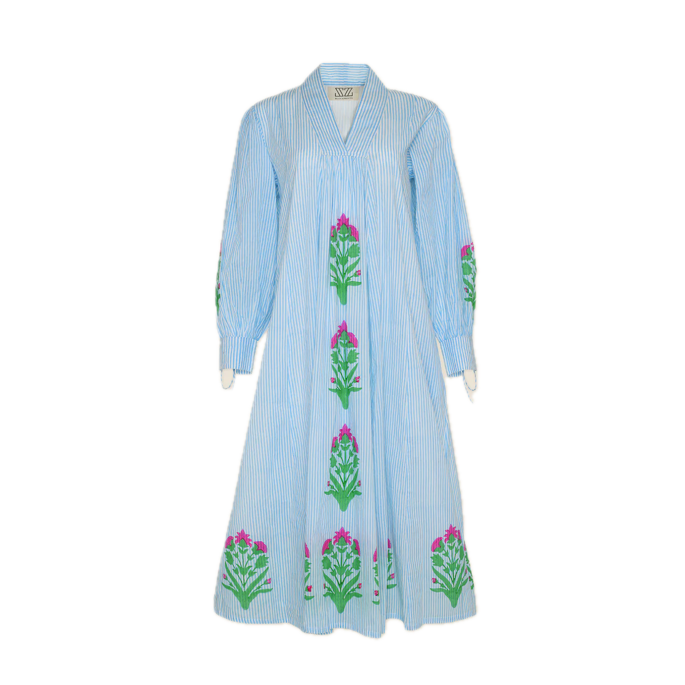 Leo Dress in Palladio Garden & Thin Stripes