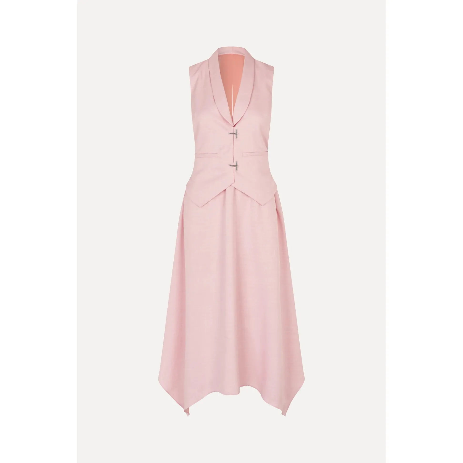 Tailored Handkerchief Dress - Coral Blush