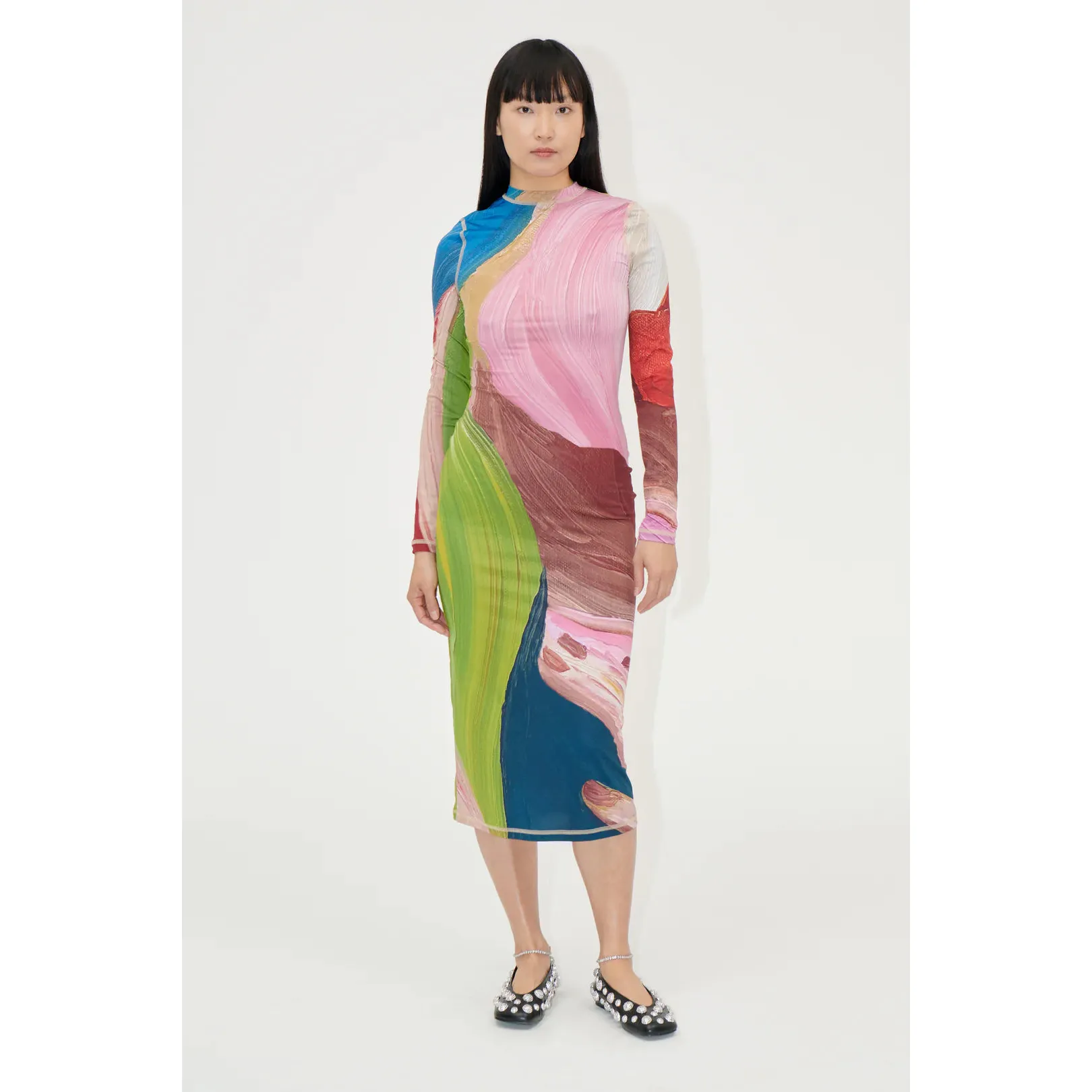 Pullover Long Sleeve Midi Dress