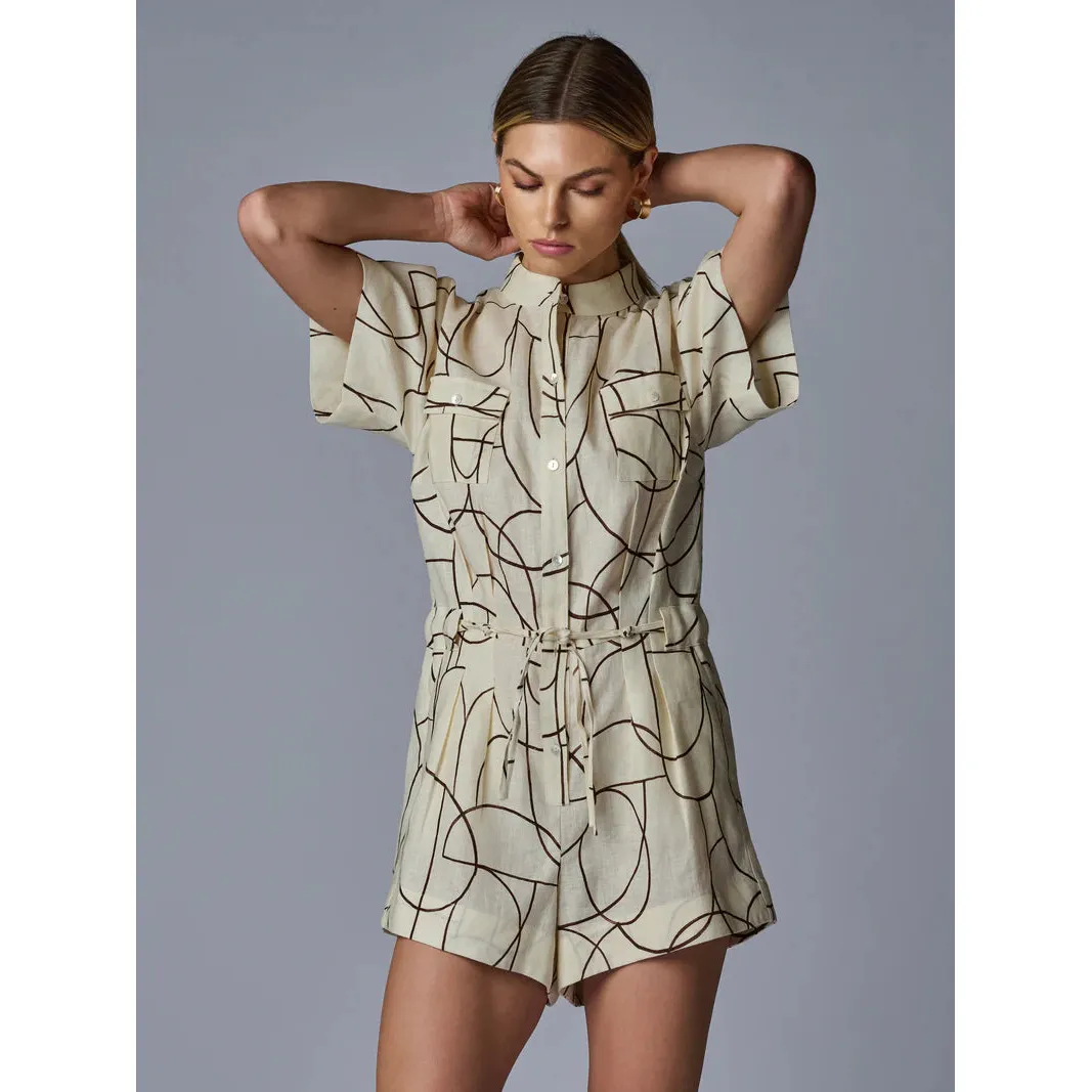 Taryn Romper Geo Print