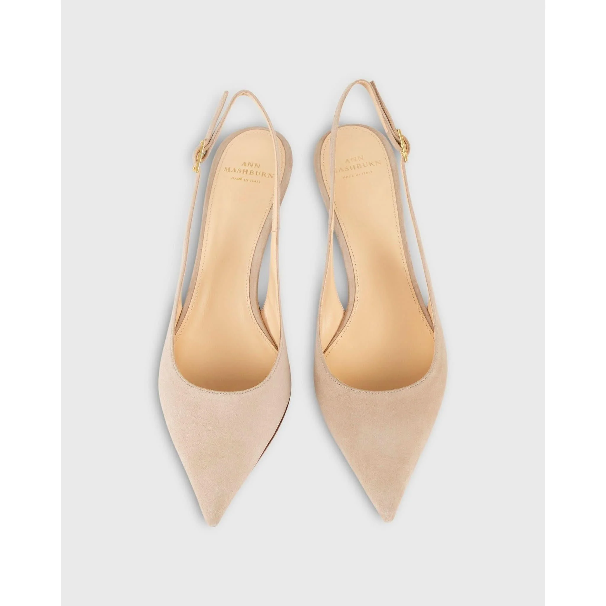 Kitten Heel Slingback Pebble Suede