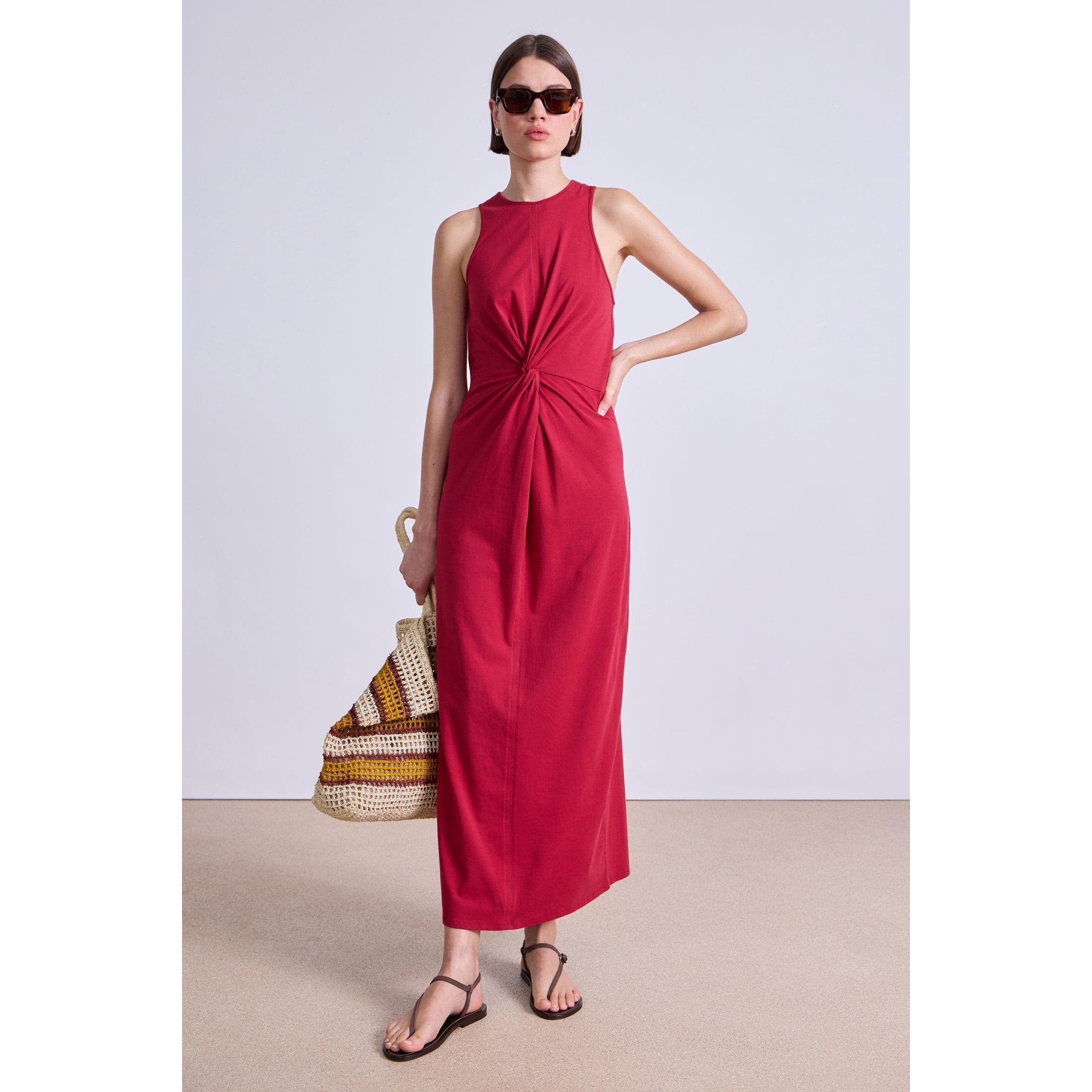 Magna Twisted Tank Dress Rumba Red