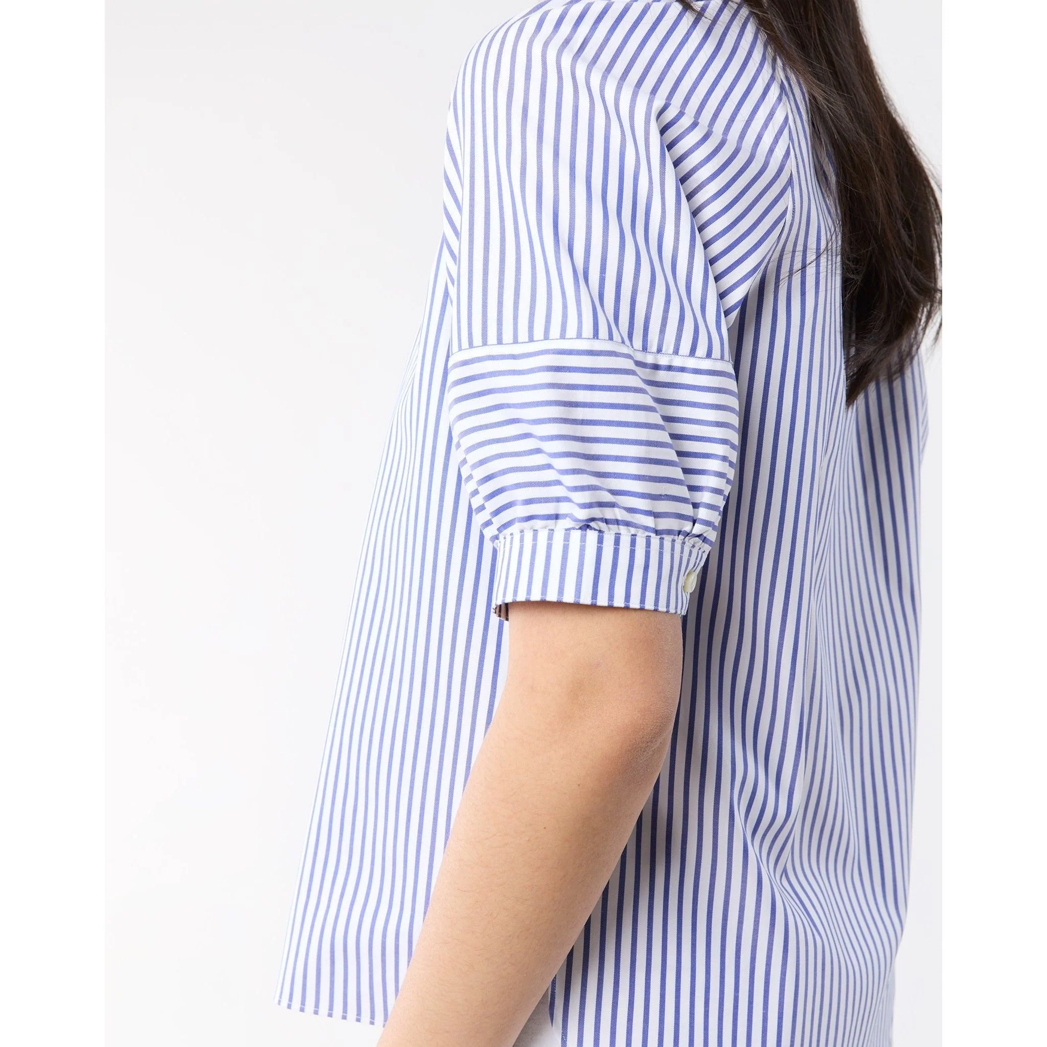 Selena Top In Blue White Stripe
