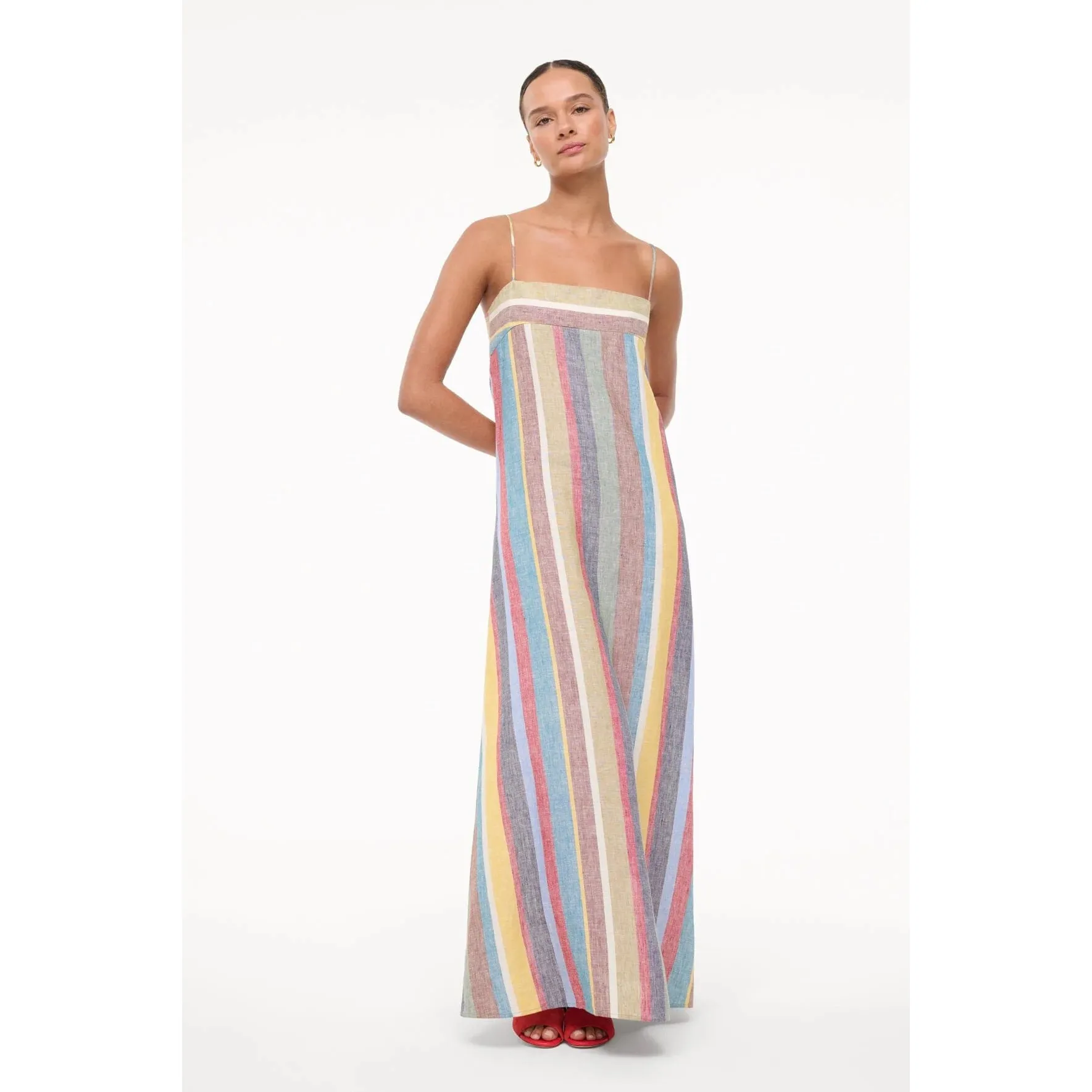 Laurel Linen Dress Market Stripe
