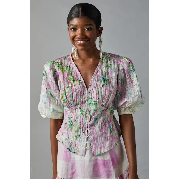 Deconstructed Tux Shirt Cabbage Roses