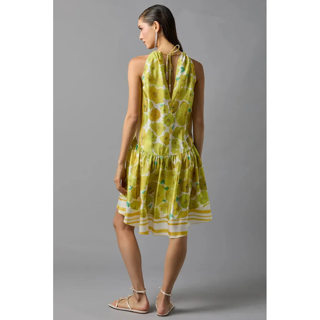 High Low Halter Dress Lemon Poppy