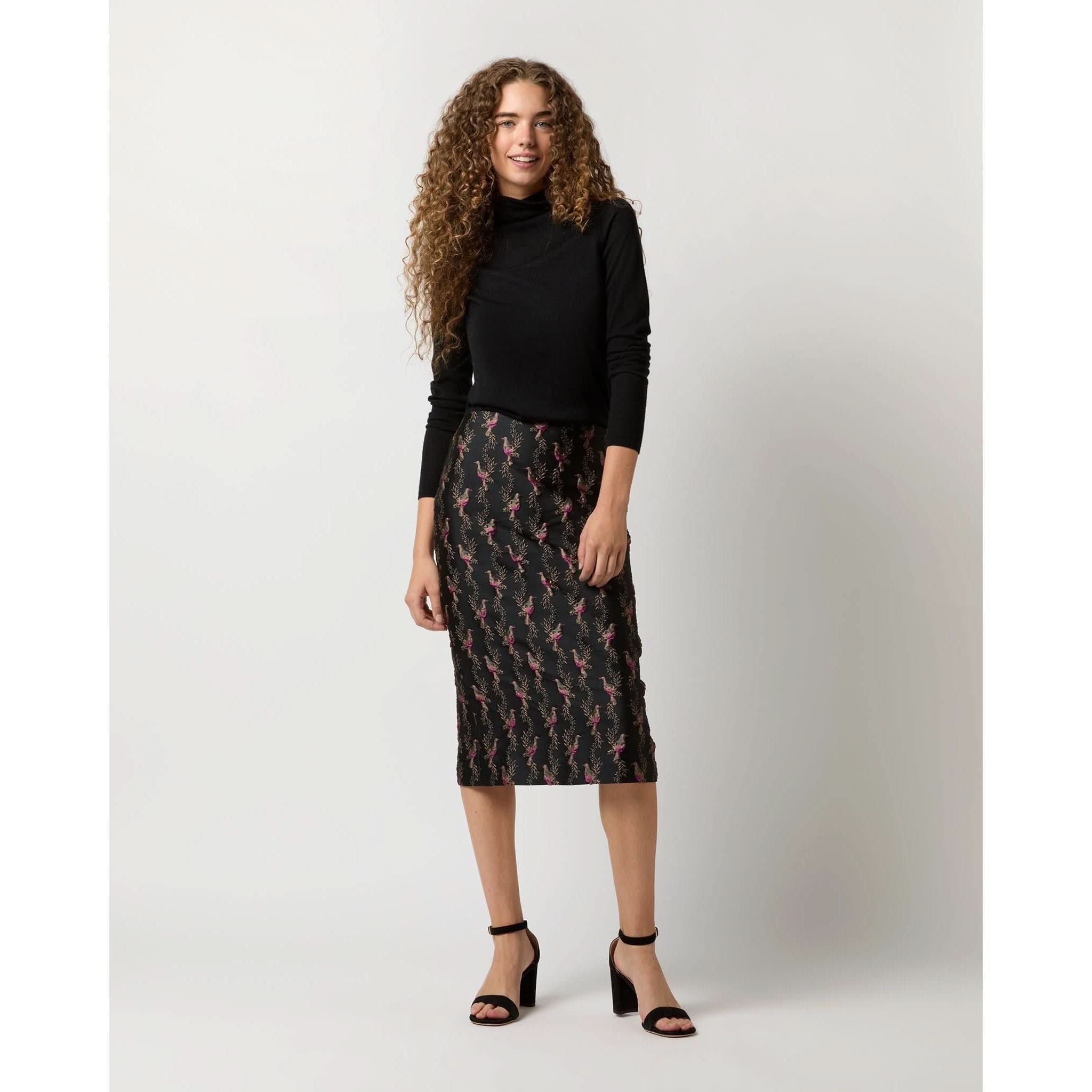 Aurora Skirt Black Magenta Hummingbird Matelass��