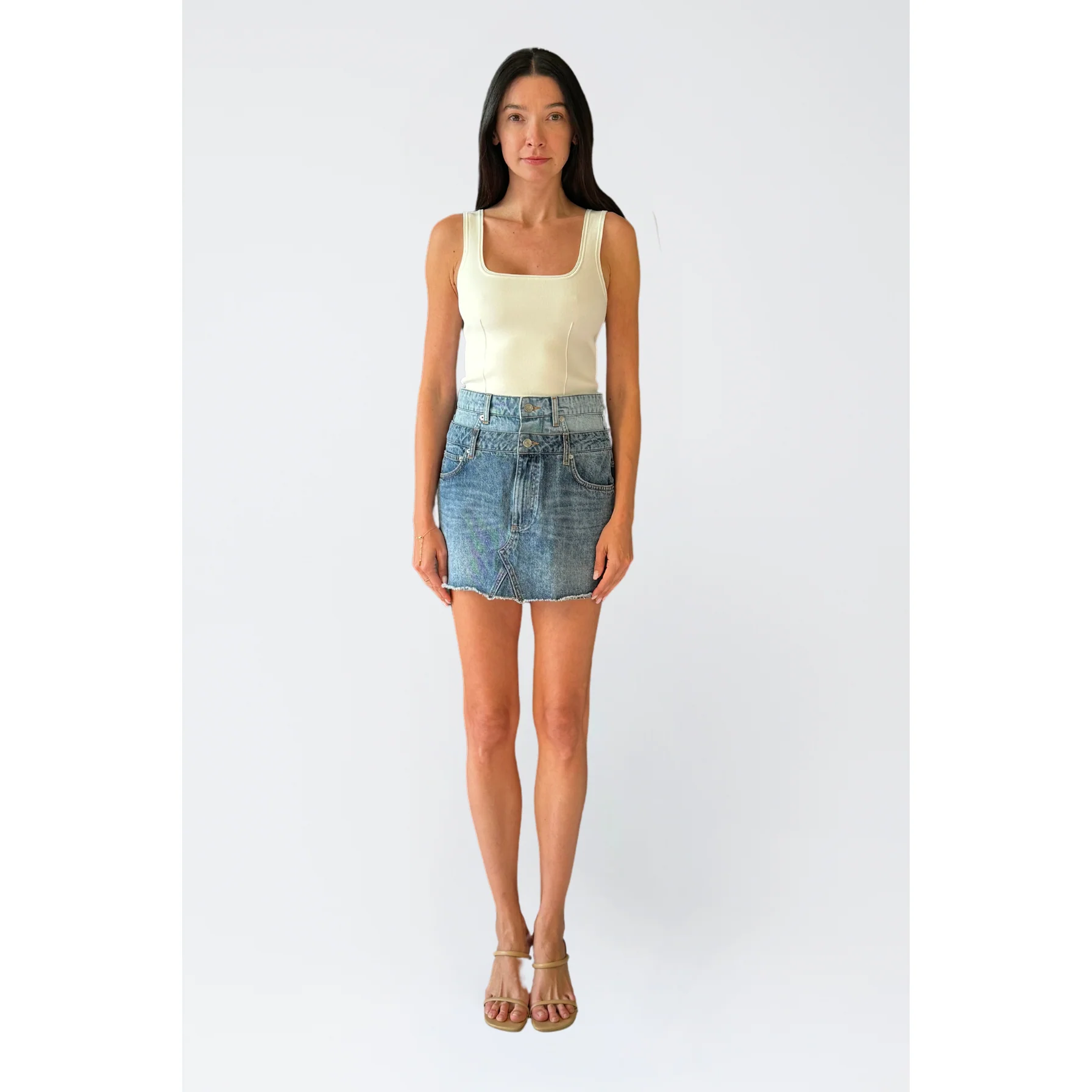 Salix Double Waistband Mini Skirt
