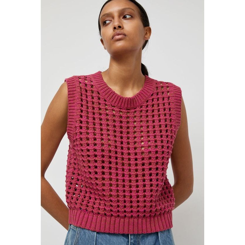 Reed Tank in Pink and Brown