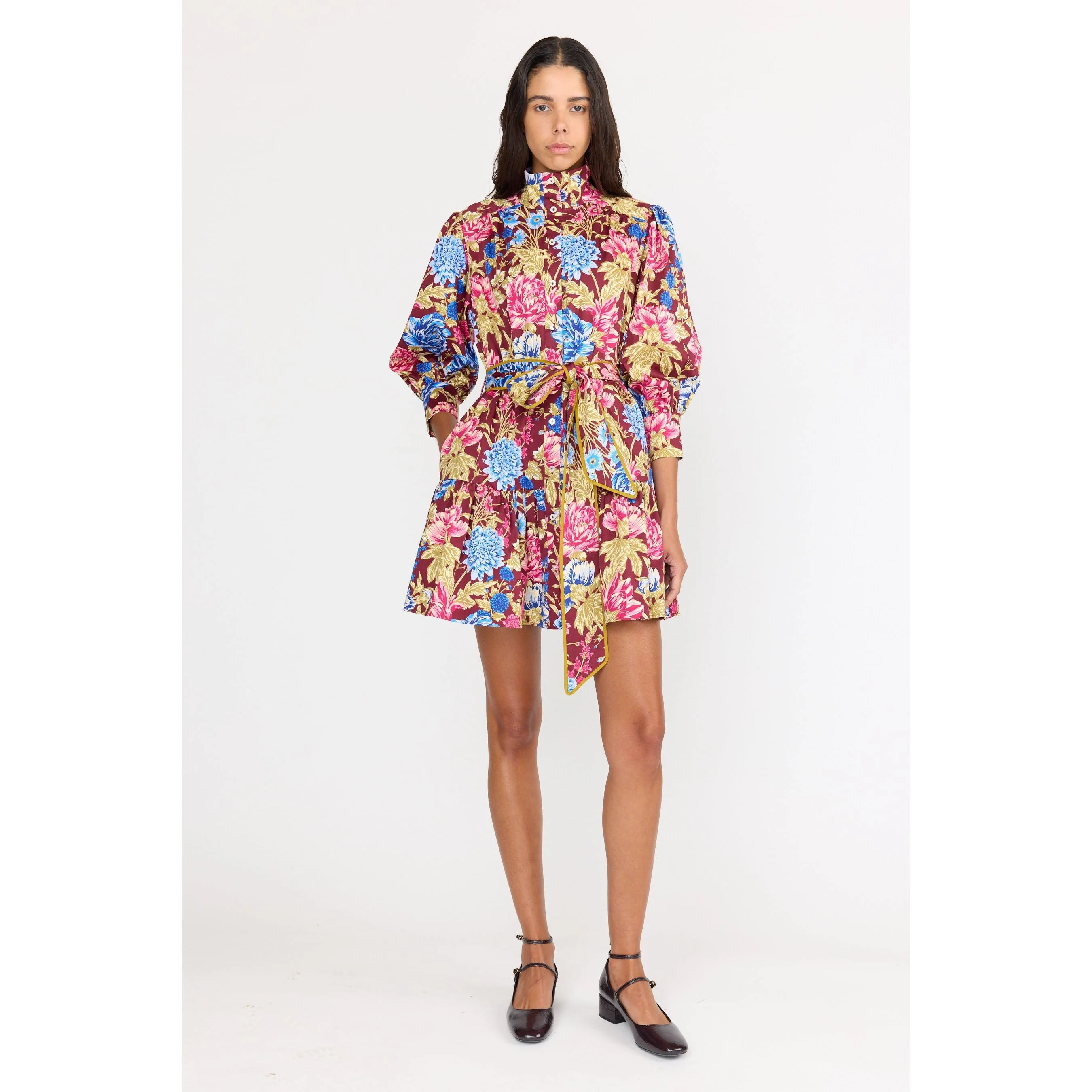 Emi Dress - Carmine Floral