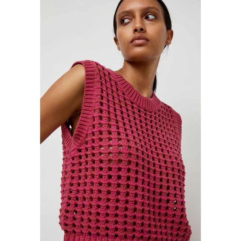 Reed Tank in Pink and Brown