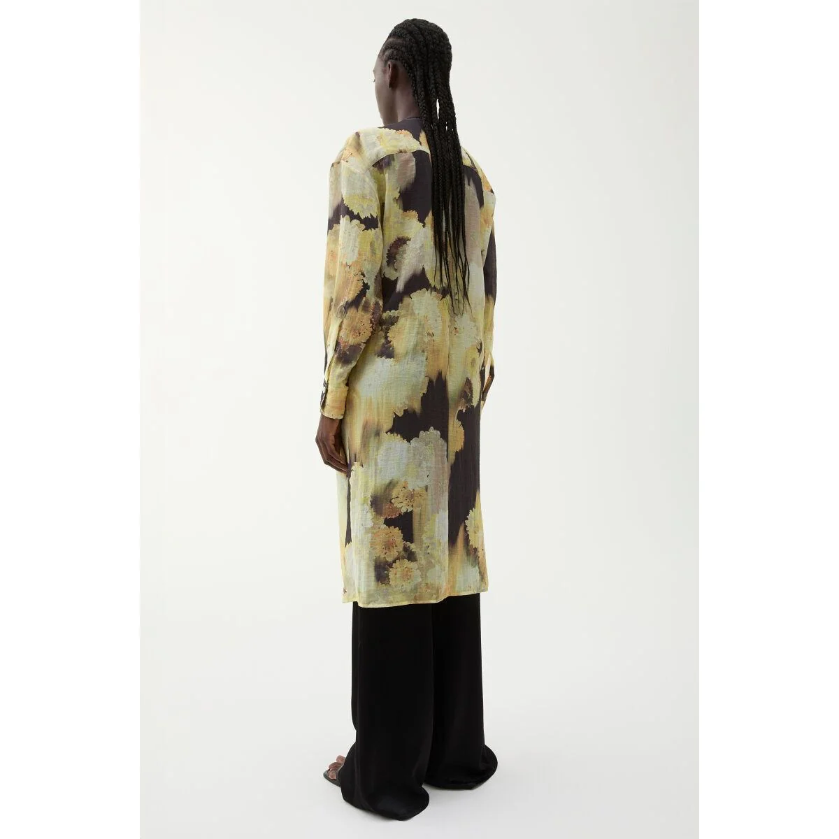 Cecilie long blurry flower blouse