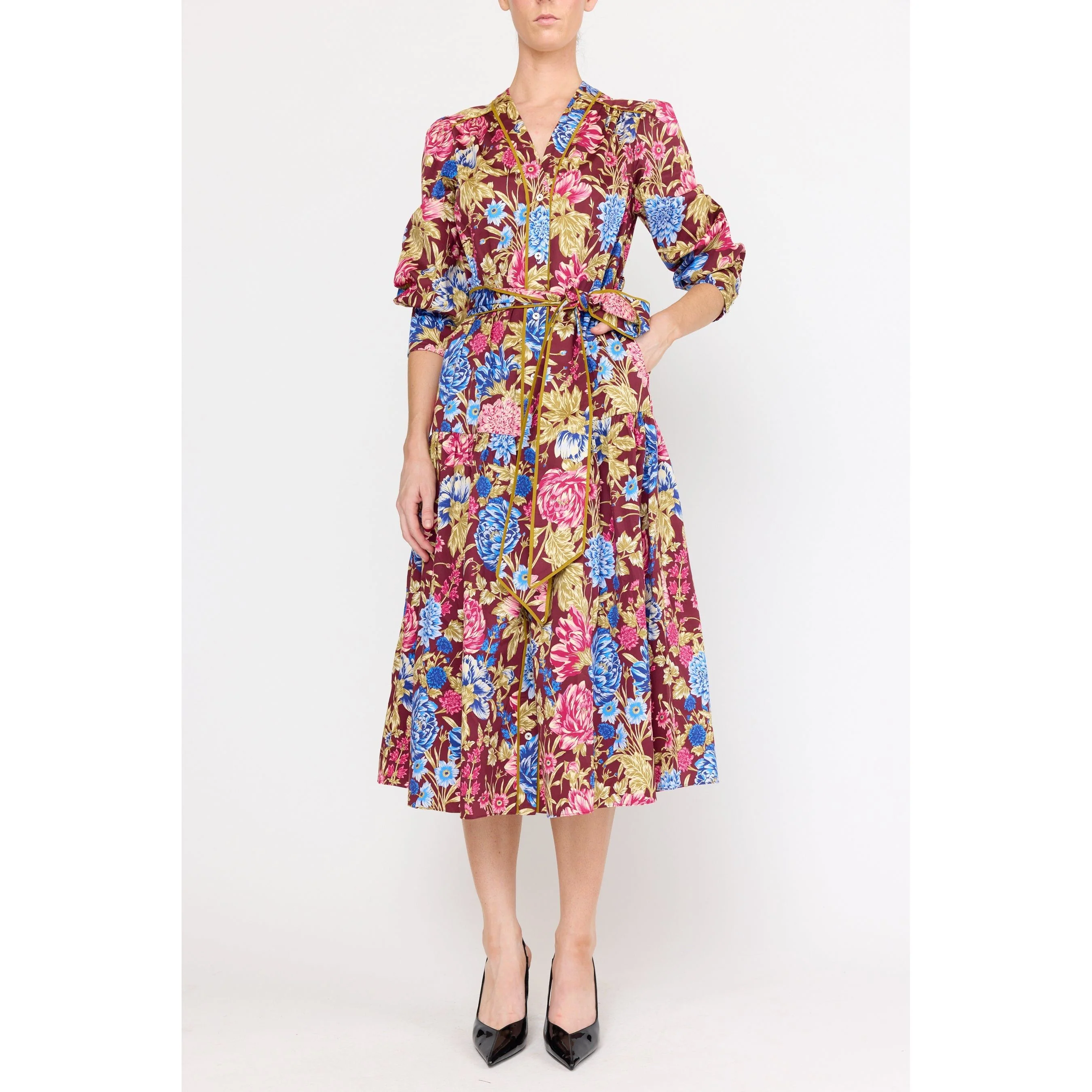 Layla Dress - Carmine Floral