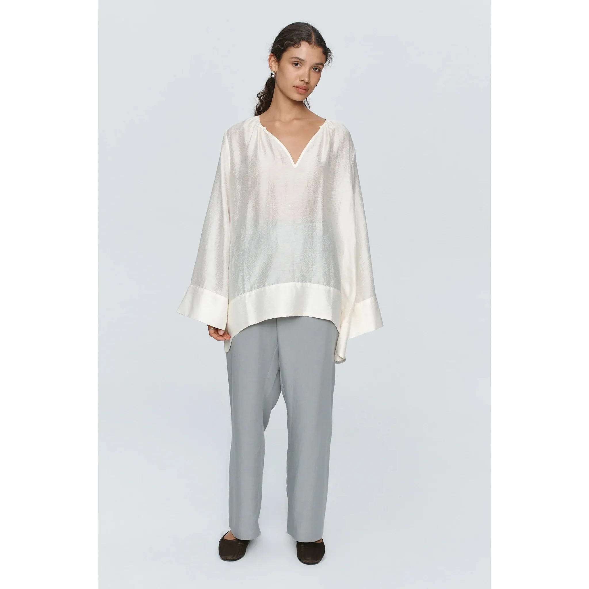 Lottie Top Textured Ivory