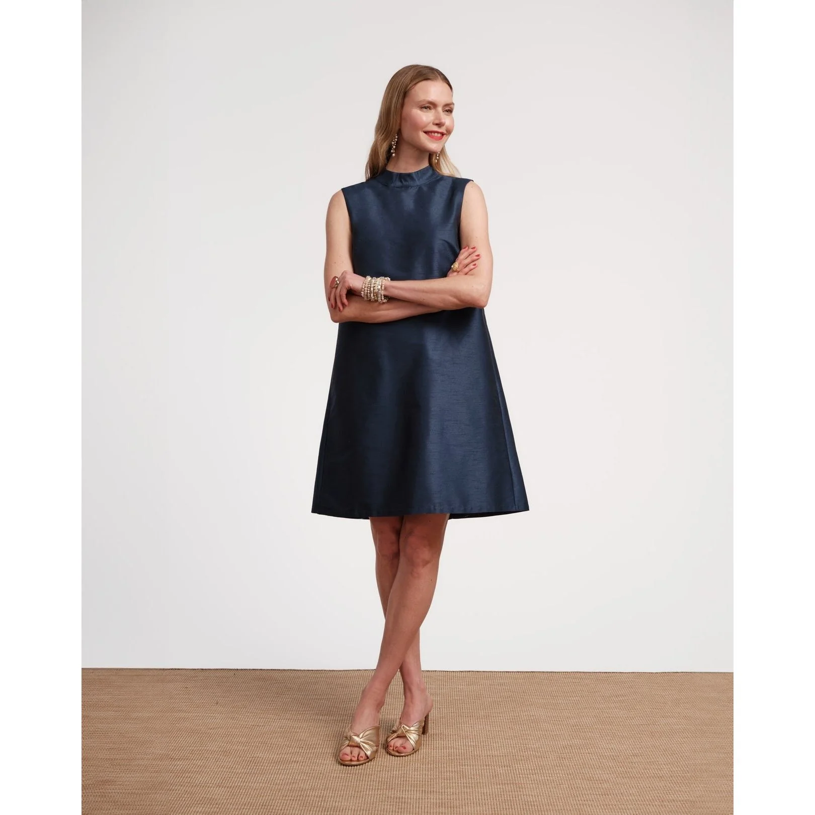 Frances Valentine Sleeveless Diplomat Mini Dress Navy