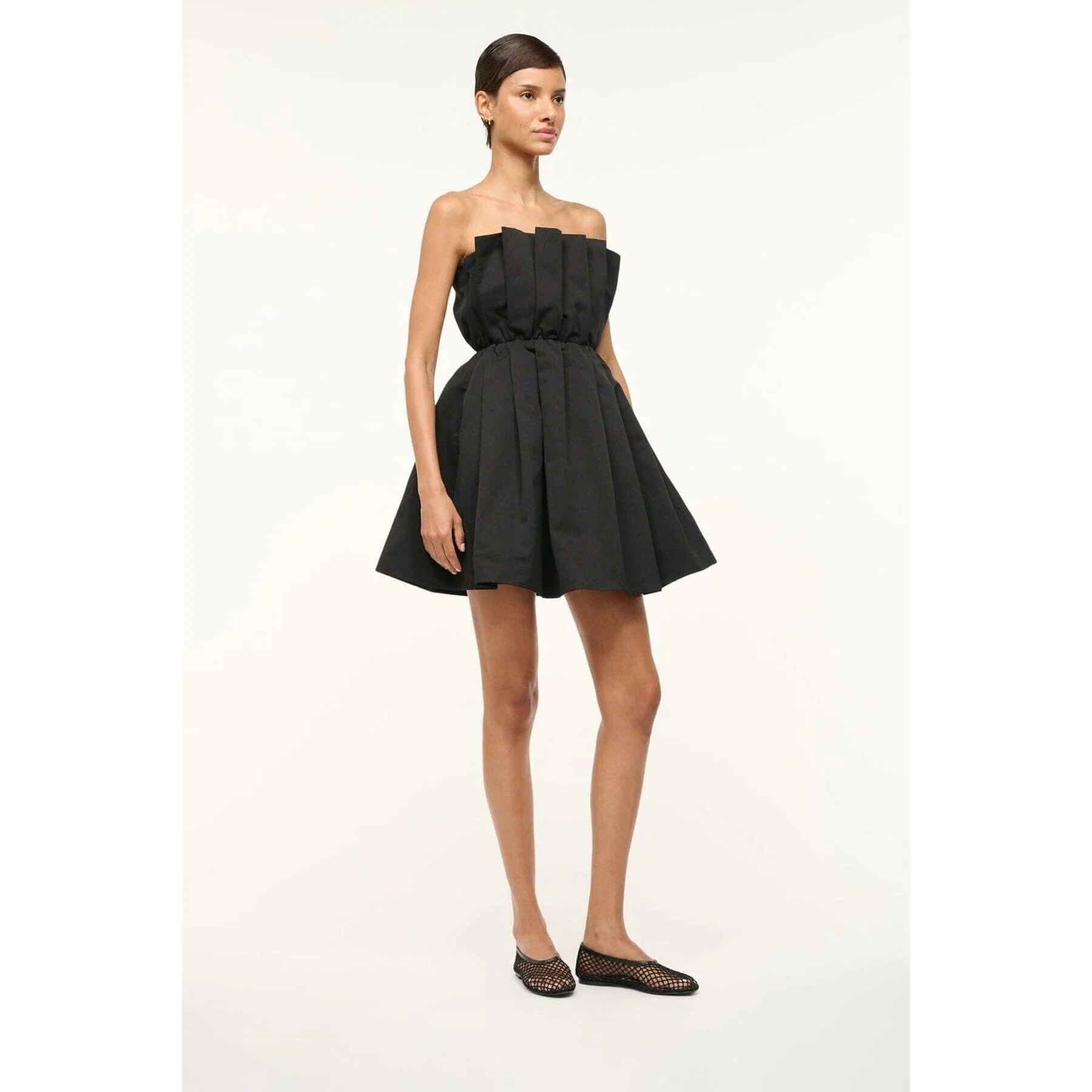 Alba Ballet Flat Black Netting Bling