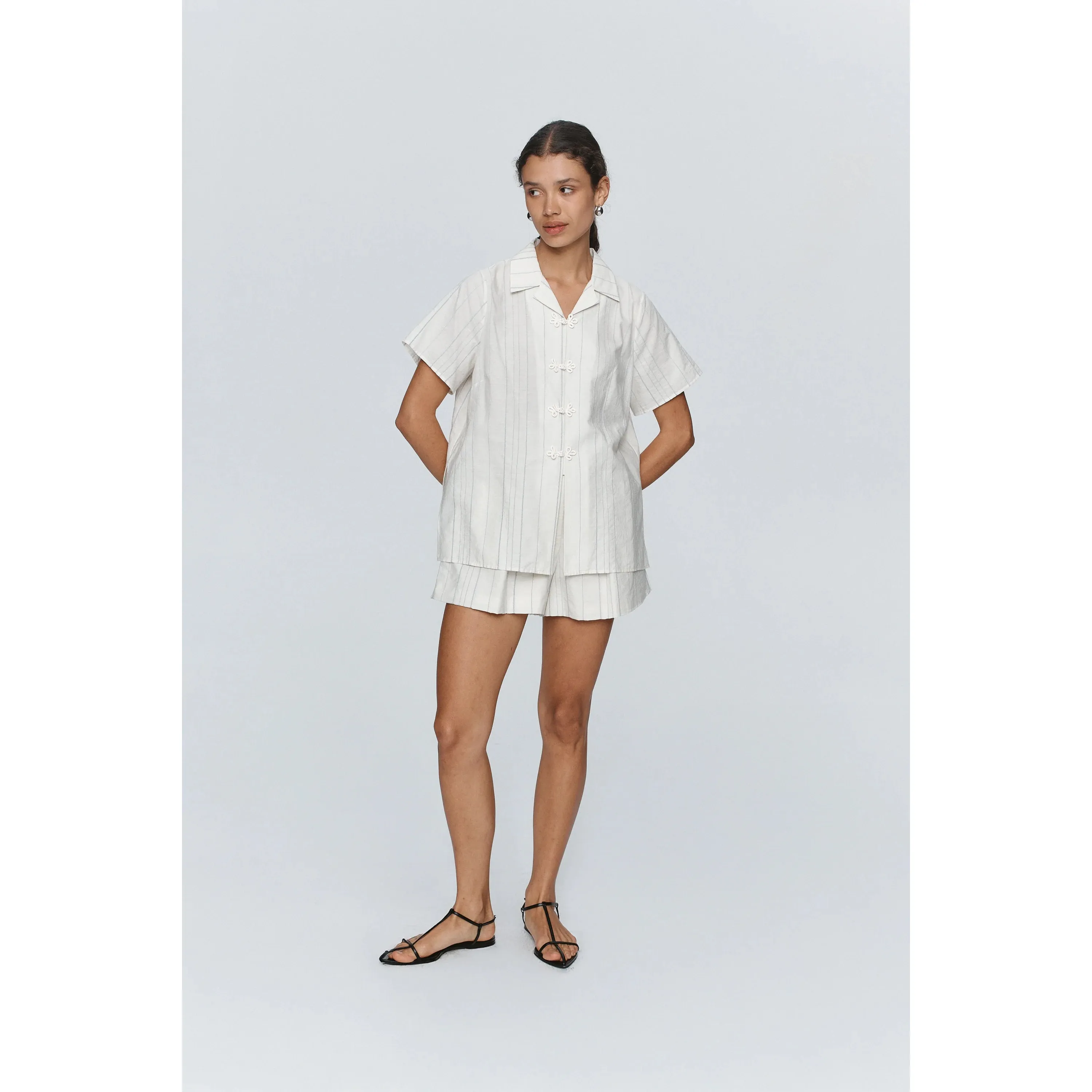 Lou Shirt Ivory/Blue Stripe