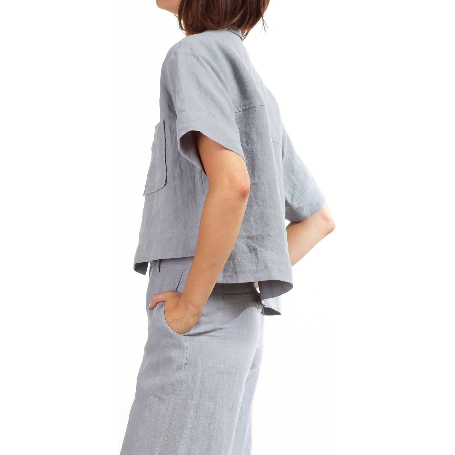 Eddy Shirt in Linen - Slate