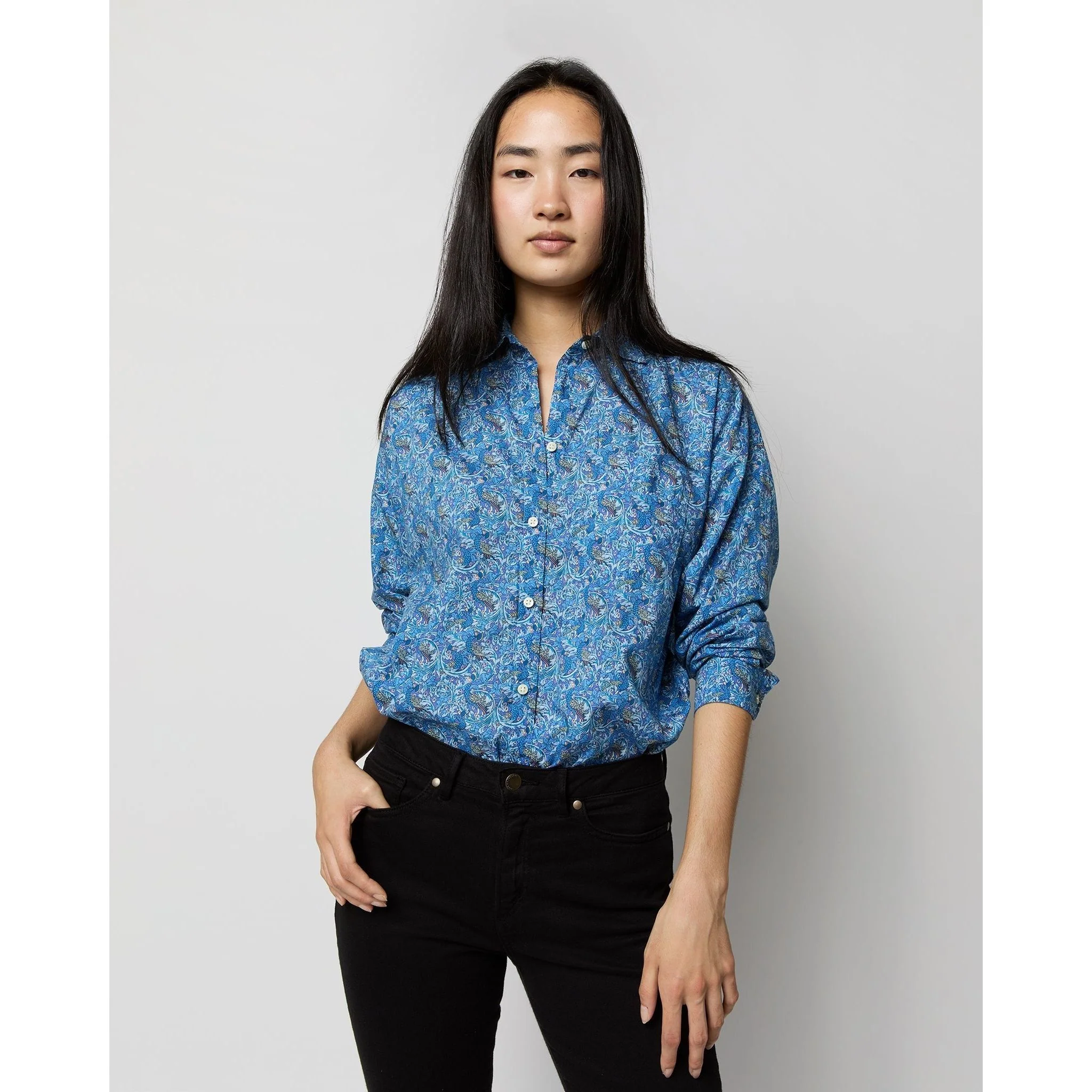 Weekender Shirt Blue Eden's Awakening Liberty Fabric