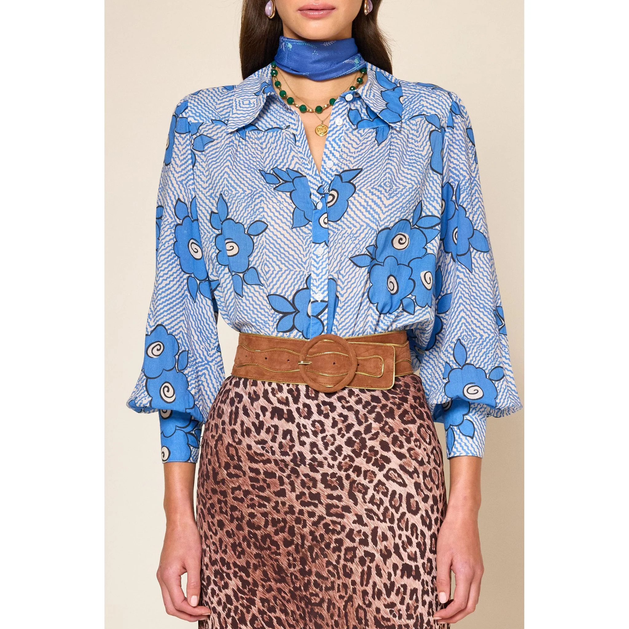 Blake Top Milos Floral Blue