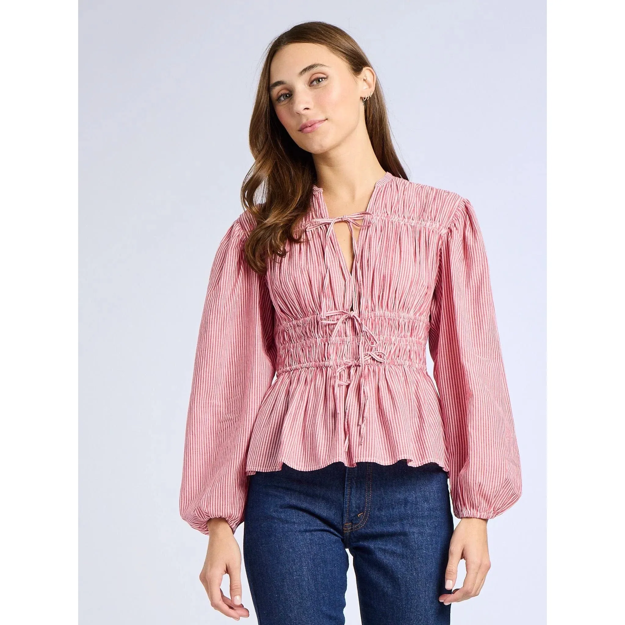 Ella Top in Tango Stripe