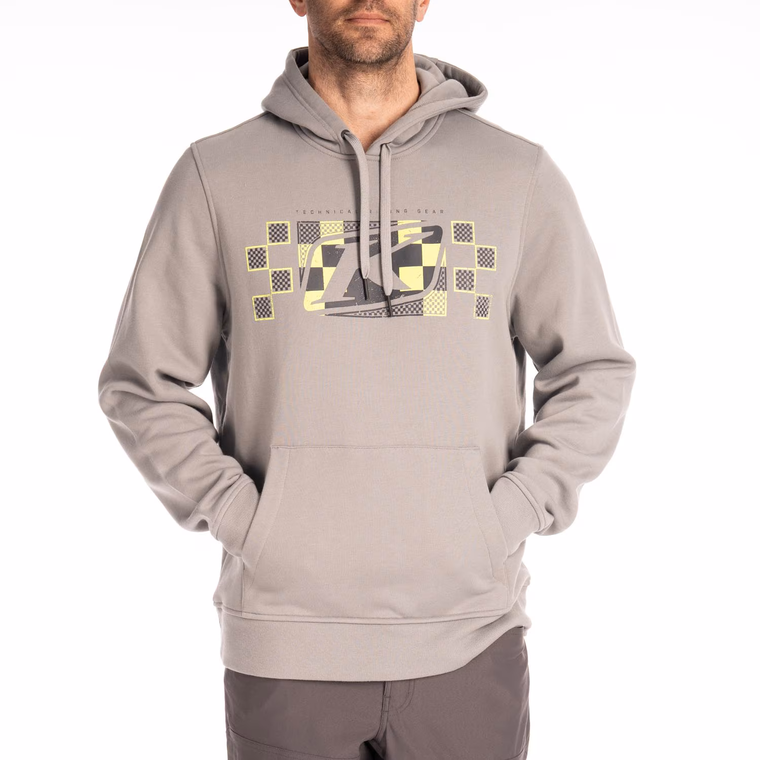 CHECKERED BANNER PULLOVER HOODIE