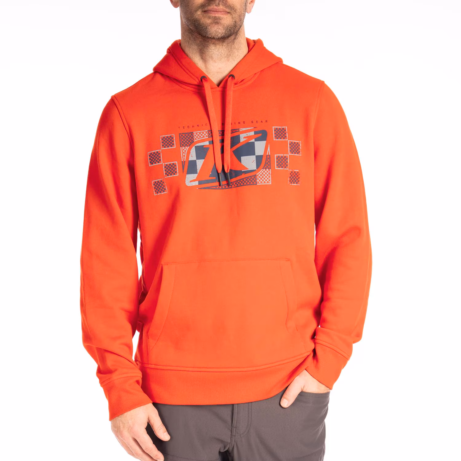 CHECKERED BANNER PULLOVER HOODIE