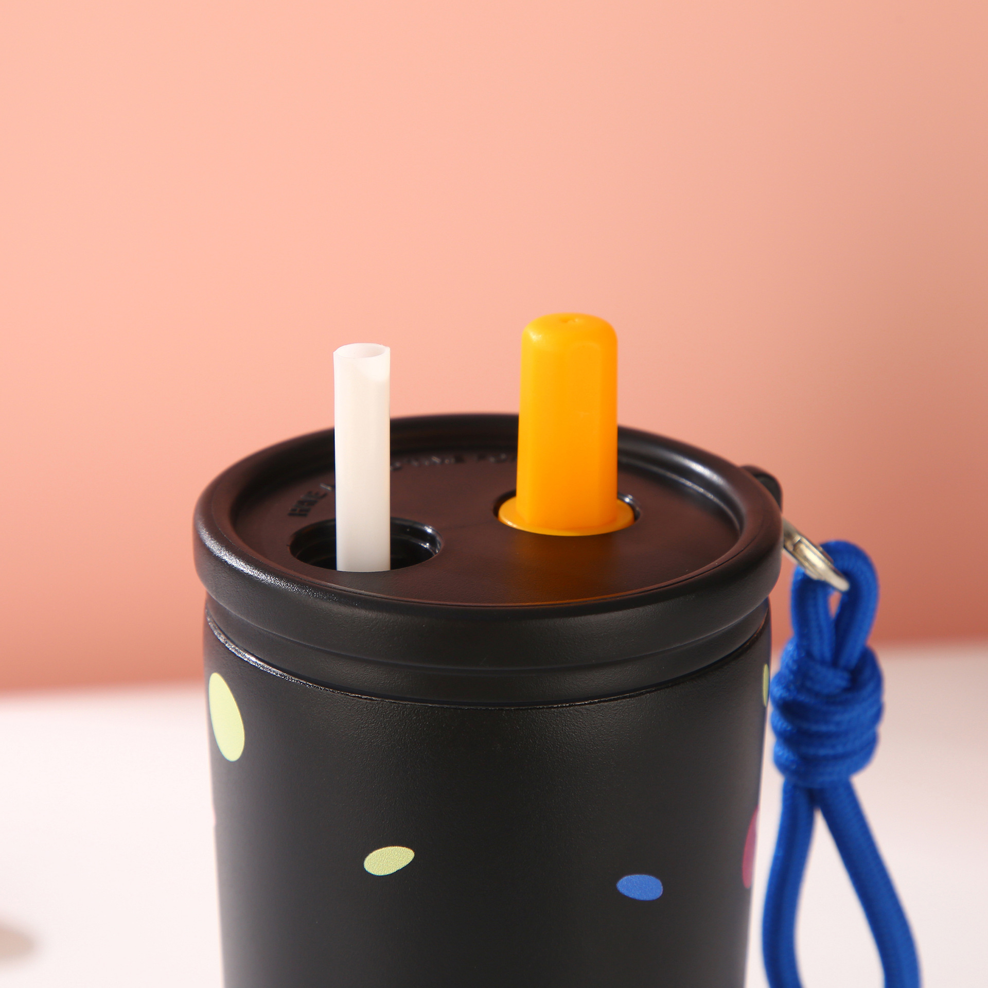 Polka Dot Double Straw Tumbler
