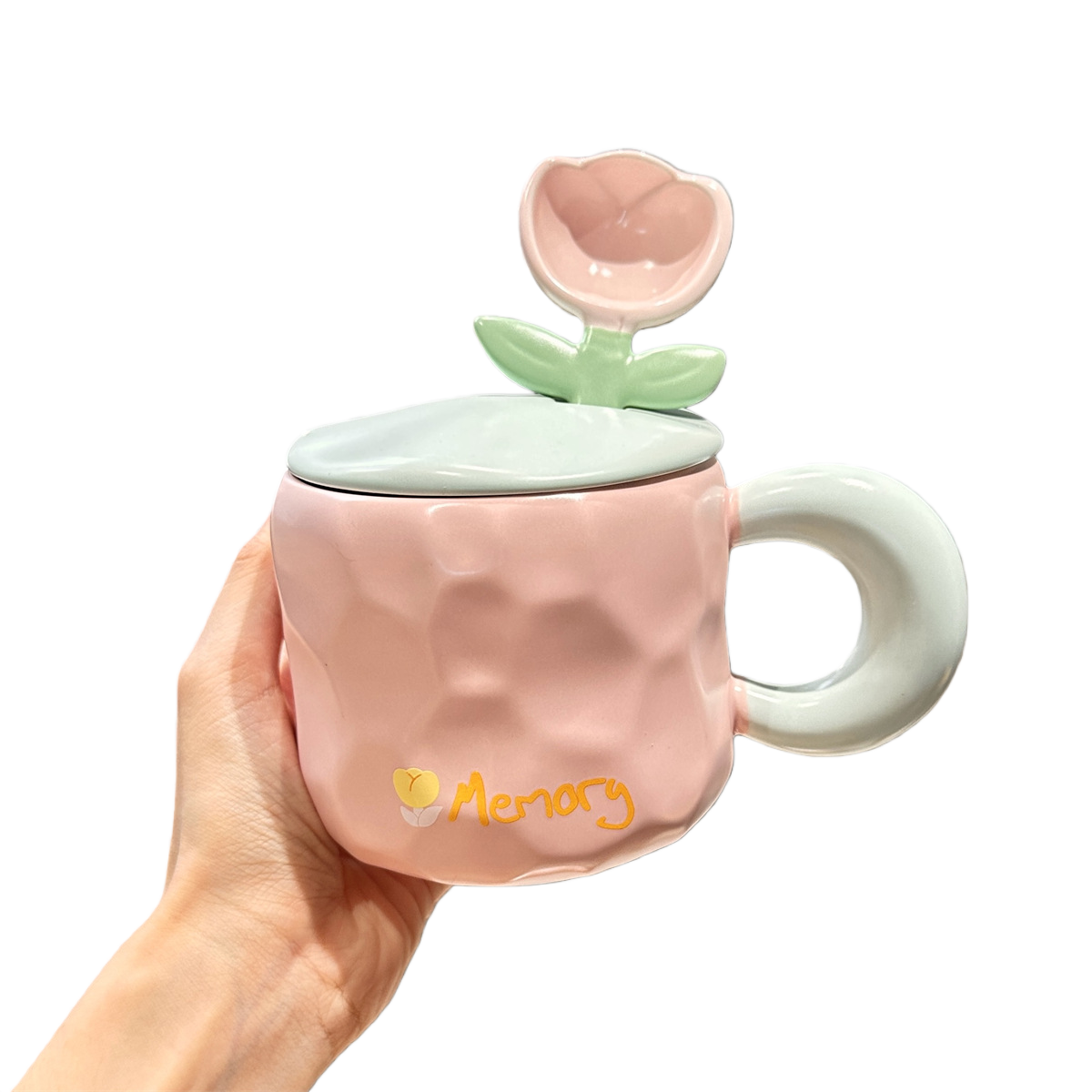 Flower Lid Ceramic Mug
