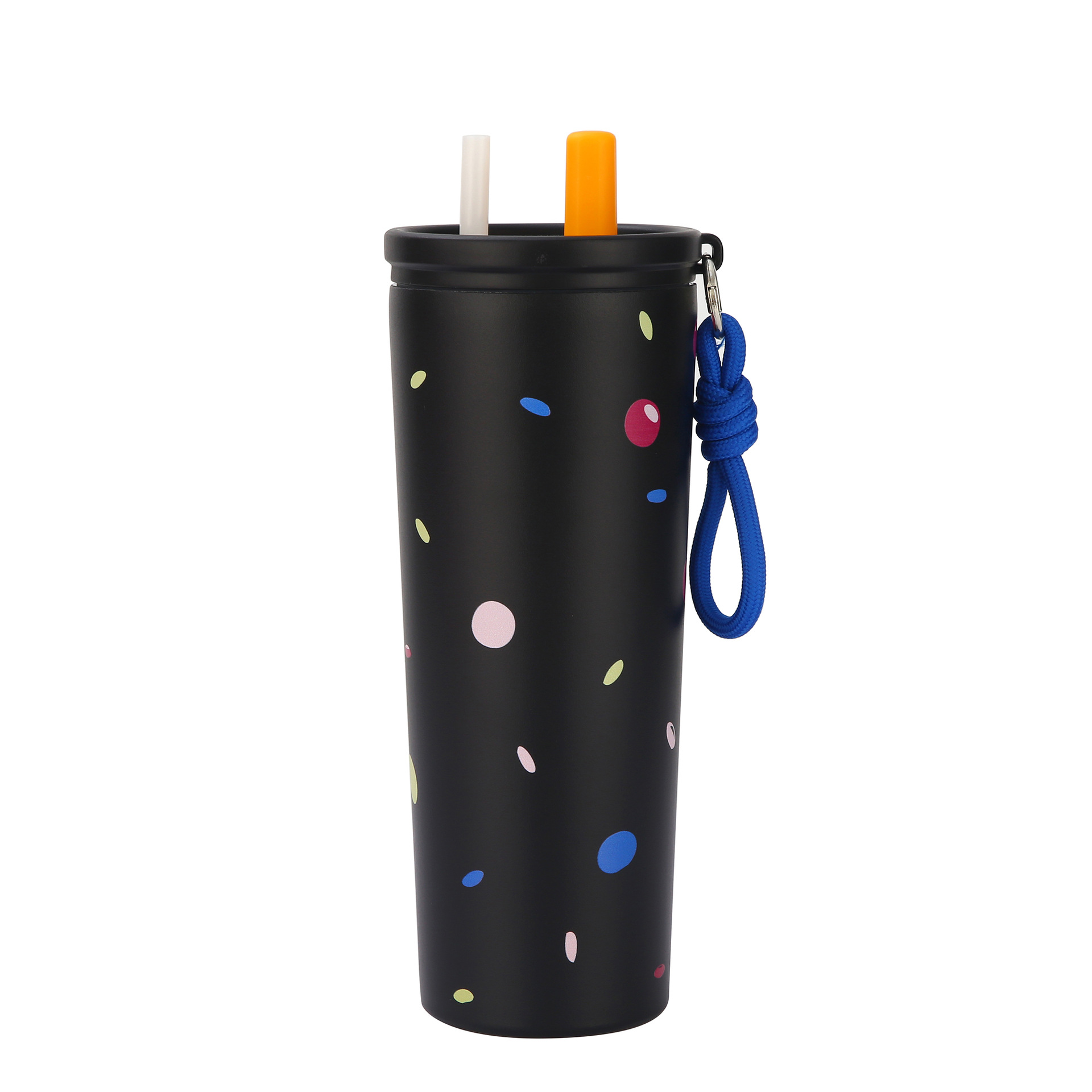 Polka Dot Double Straw Tumbler