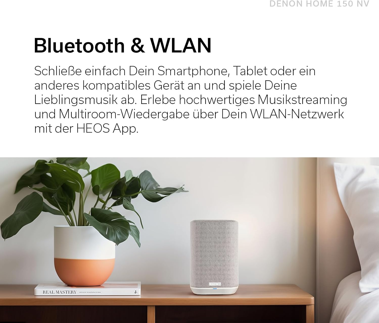 Denon Home 150 Multiroom-Lautsprecher, HiFi Lautsprecher mit HEOS Built-in, Alexa integriert, WLAN, Bluetooth, USB, AirPlay 2, Hi-Res Audio, schwarz