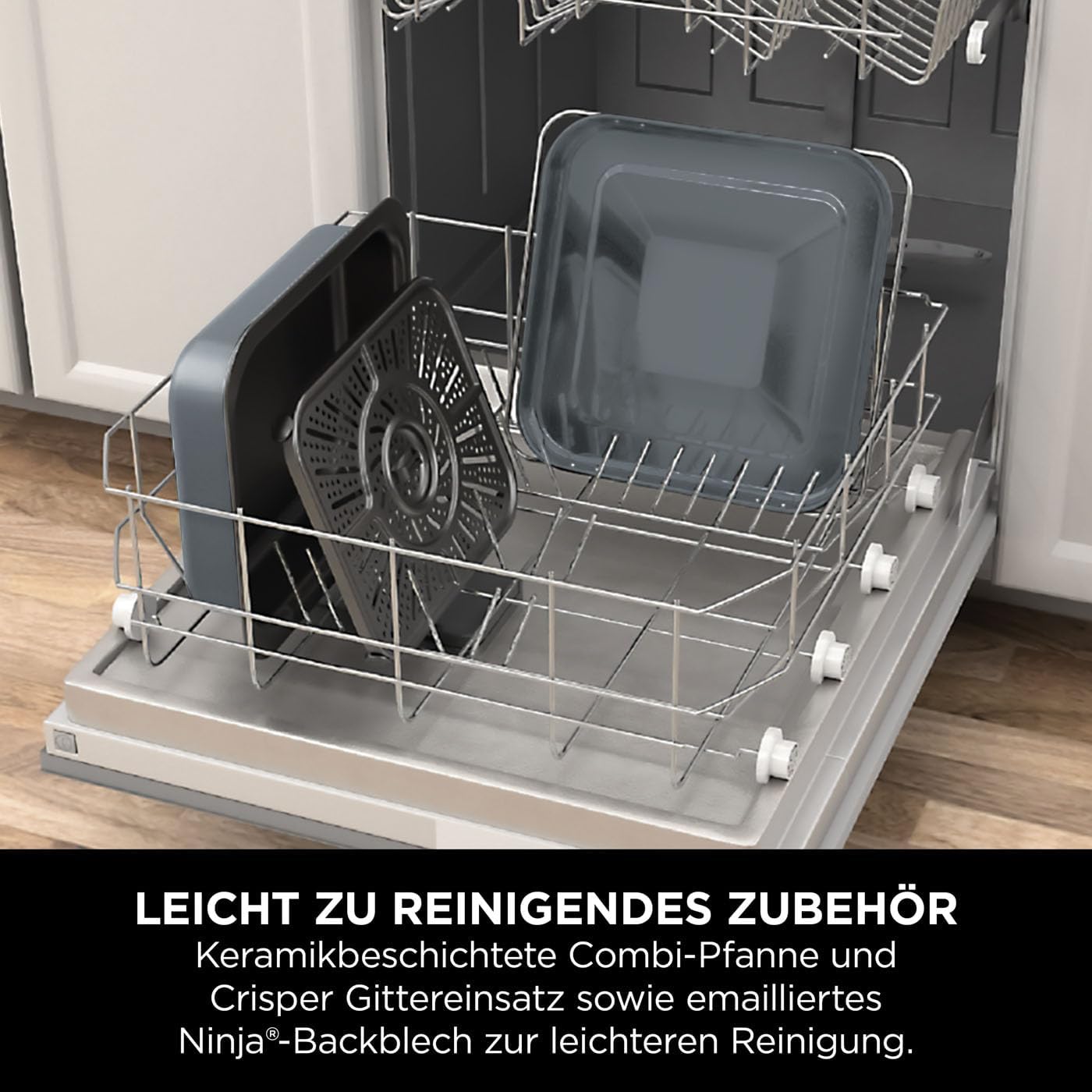 Ninja Combi 12-in-1 Multikocher, Ofen & Heißluftfritteuse, 12 Kochfunktionen, Air Fryer & Grillen Zubereitung in 15 Min*, mit Backblech, Pfanne, Crisper Gittereinsatz, Rezeptanleitung, Grau, SFP700EU.