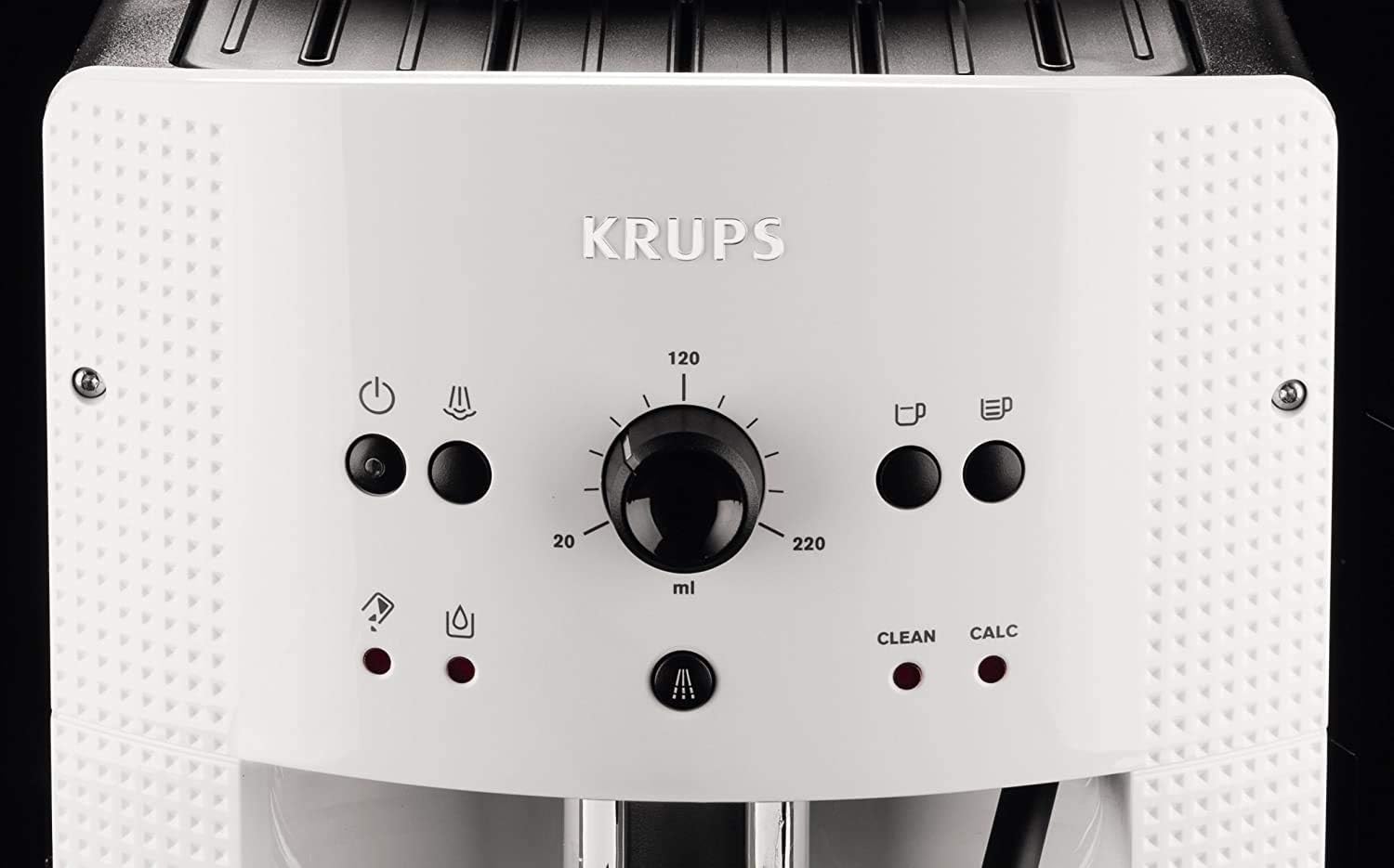 Krups Arabica Picto Kaffeevollautomat, Milchschaumdüse, 2-Tassen-Funktion, Drehregler, Einfache Reinigung, Kaffeemaschine, Schwarz, EA810870