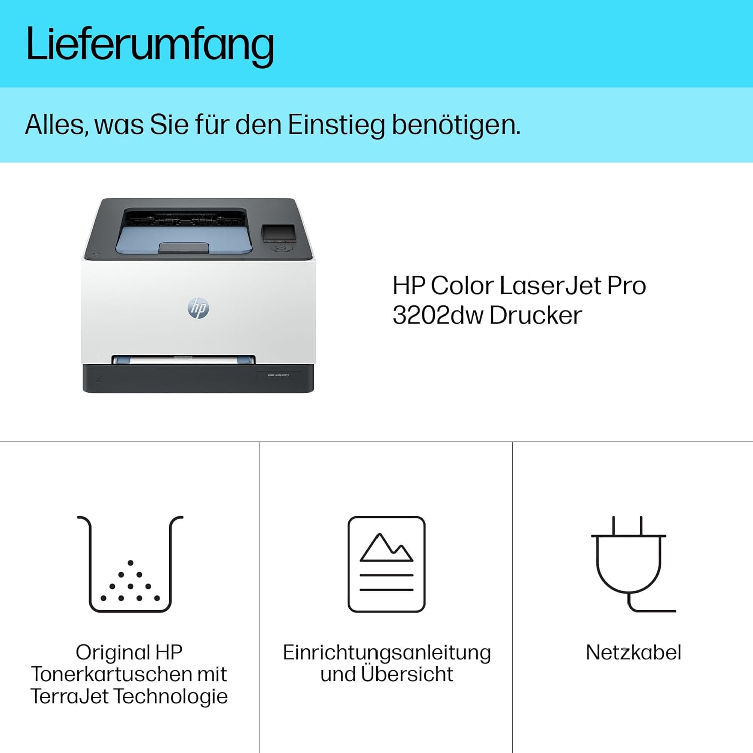 HP Color LaserJet Pro MFP 3302fdwg Multifunktions-Farblaserdrucker, Fax, Automatischer beidseitiger Druck, Touchscreen, Wi-Fi, Ethernet, USB, HP Wolf Pro Security