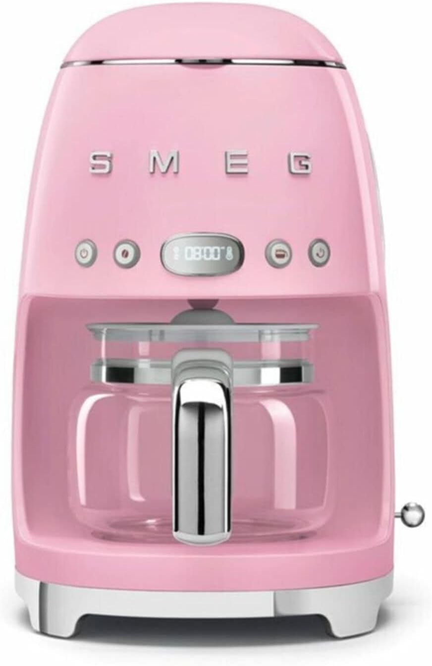 Smeg, DCF02BLMEU, Filter-Kaffeemaschine, Aroma und Autostart-Funktion, Glaskaraffe bis 12 Tassen, 2 Intensitätsniveaus, Warmhaltefunktion, 1050W, Mattschwarz