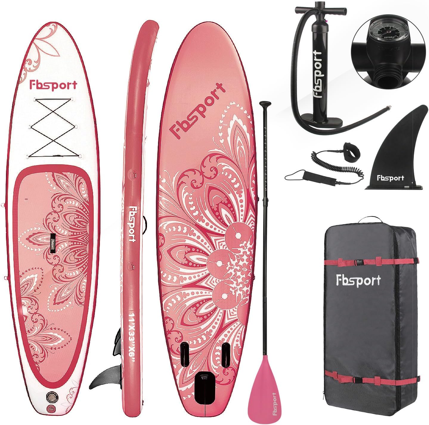 Premium-Stand-Up-Paddle-Board, Yoga-Board mit strapazierfähigem SUP-Zubehör und Tragetasche | Breiter Stand, Surf-Kontrolle, rutschfestes Deck, Leine, Paddel und Pumpe für Jugendliche und Erwachsene