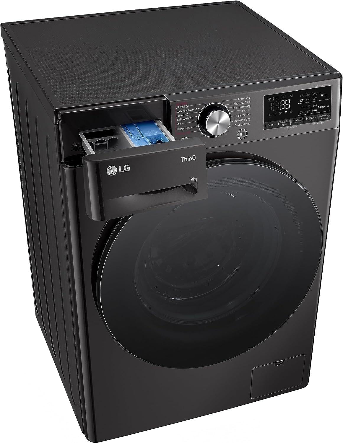 LG F4WV7080, Klasse A, Frontlader-Waschmaschine 8 kg, 1400 U/Min, AI Direct Drive, Wi-Fi, Tiefenreinigung mit Dampf, Große Kapazität, TRIPLE A, Außentür aus Sicherheitsglas, 62 x 60 x 85 cm ꟷ Weiß
