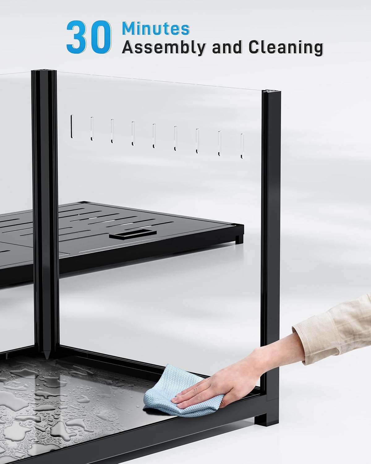 BUCATSTATE Hamsterkäfig 3,0: Metall Rattenkäfig Kleintierkäfig Groß Stapelbar mit Einfacher Montage 120L x 60W x 62H cm für Nager, Mäuse, Zwerghamster (0,72m², Weiß)