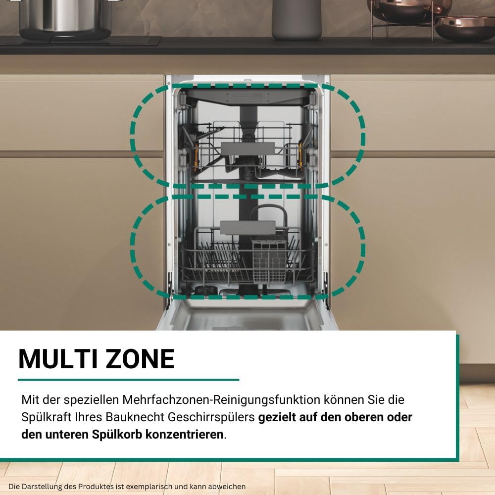 Bauknecht BK6FC11BS7A0X Vollintegrierbarer Geschirrspüler (45 cm)/ ActiveDry/Sensorprogramm/PowerClean/Besteckschublade/Hygiene-Programm/Vollwasserschutz/Multizone/Startzeitvorwahl