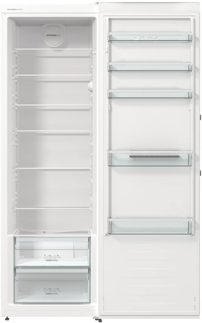 Gorenje R 619 DAXL6 Kühlschrank/AdaptTech/FreshZone/Schnellkühlfunktion/Umluft-Kühlsystem/LED Display / 398l / 185cm / EEK D/Edelstahl