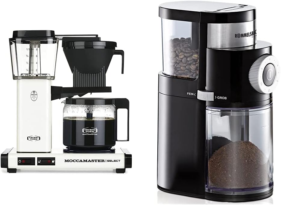 Moccamaster KBG Select, Kaffeemaschine, Retro Kaffeemaschine, Filterkaffee, Off-White, 1.25L