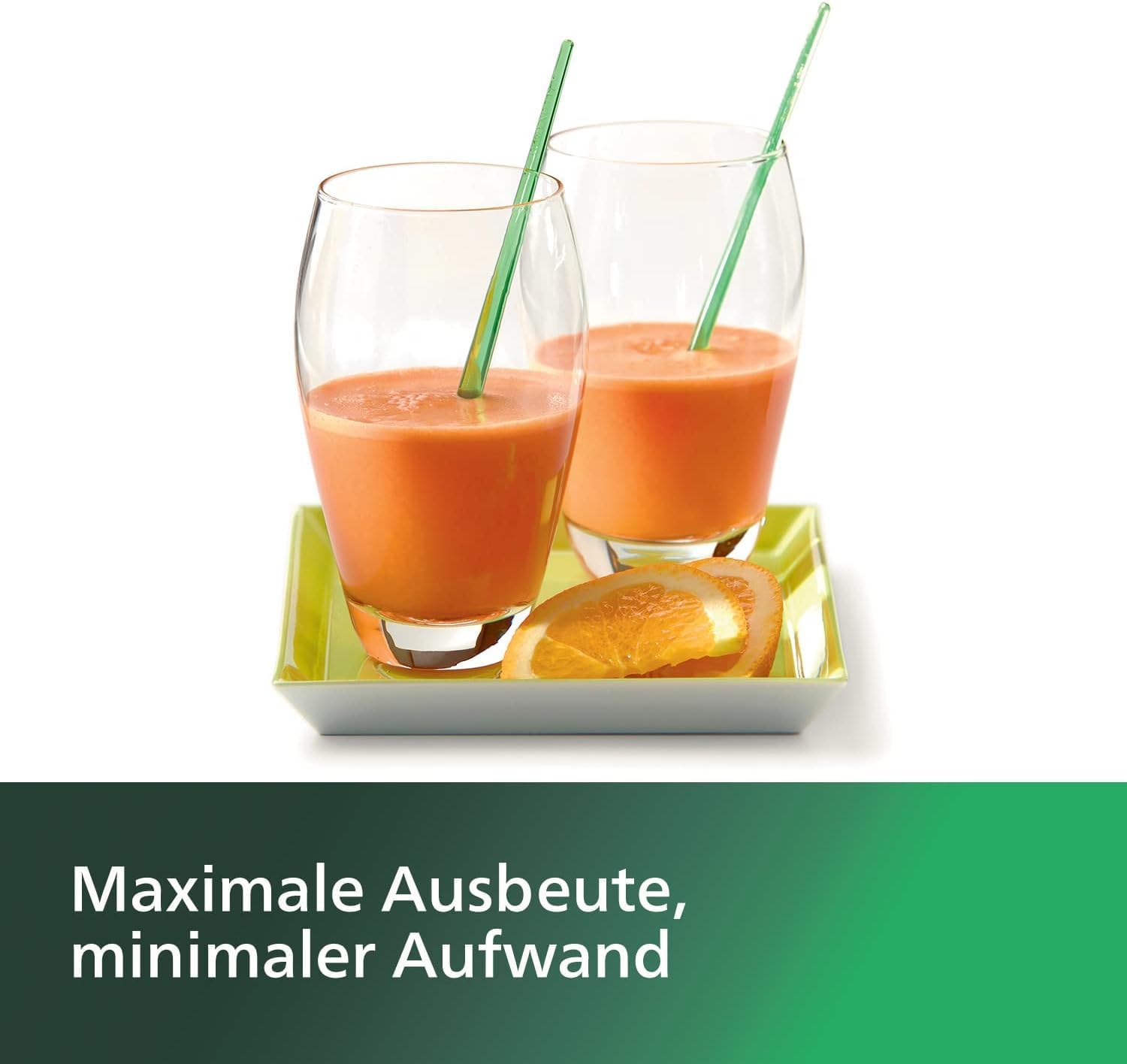 Philips Entsafter – 1100W, 2L, HomeID-Rezepte-App, XXL-Einfüllffnung, QuickClean (HR1921/20), 25 x 43.2 x 29.6 cm, Edelstahl