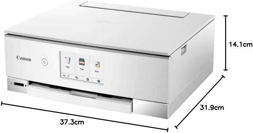 Canon PIXMA TS8351a Drucker Farbtintenstrahl Multifunktionsgerät DIN A4 (Scanner, Kopierer, 4.800 x 1.200 dpi, 6 separate Tinten, USB, WLAN, AirPrint, Duplexdruck, 2 Papierzuführungen, 5 GHz), weiß