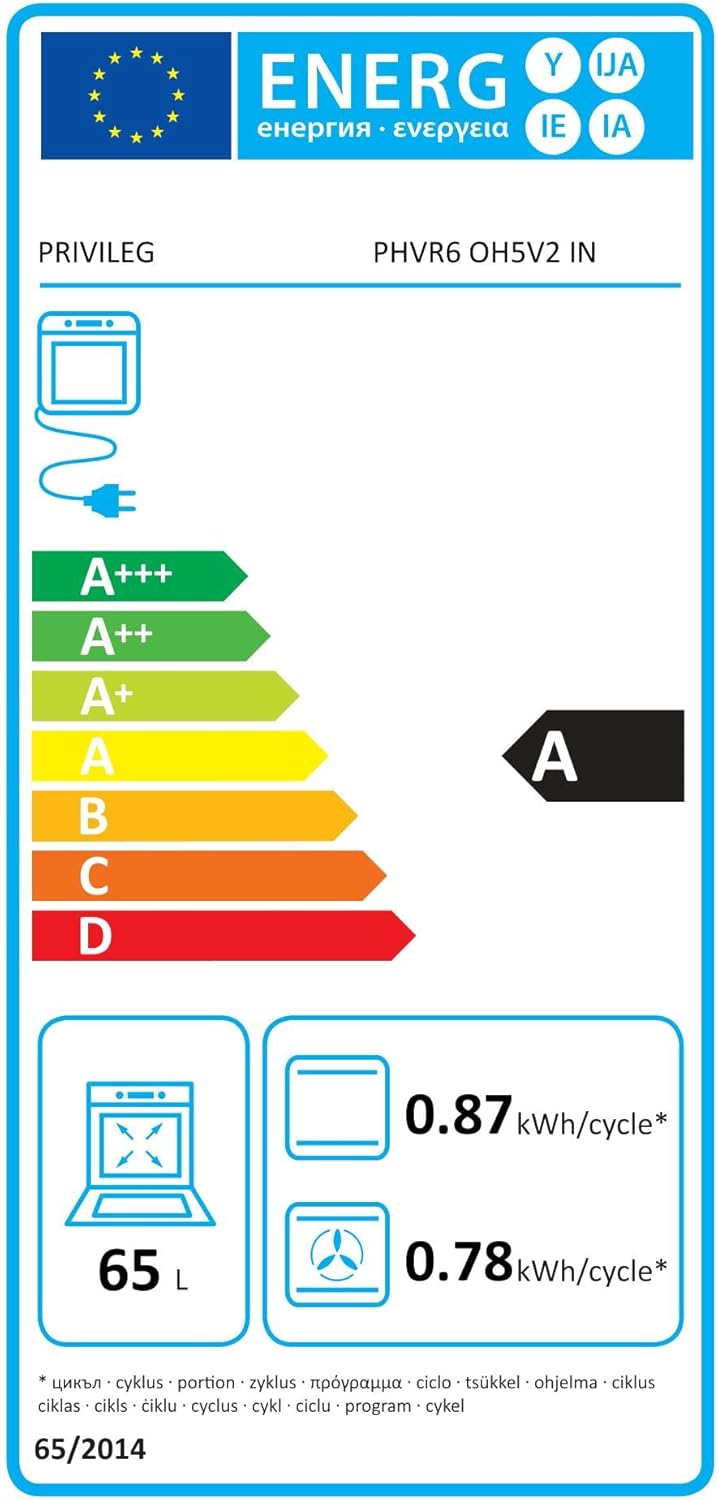 Privileg SET PV510 IN Herd-Kochfeld-Kombination / Umluftherd mit 5 Funktionen / Hydrolyse-Reinigungsfunktion / A / Glaskeramik-Kochfeld / 60cm