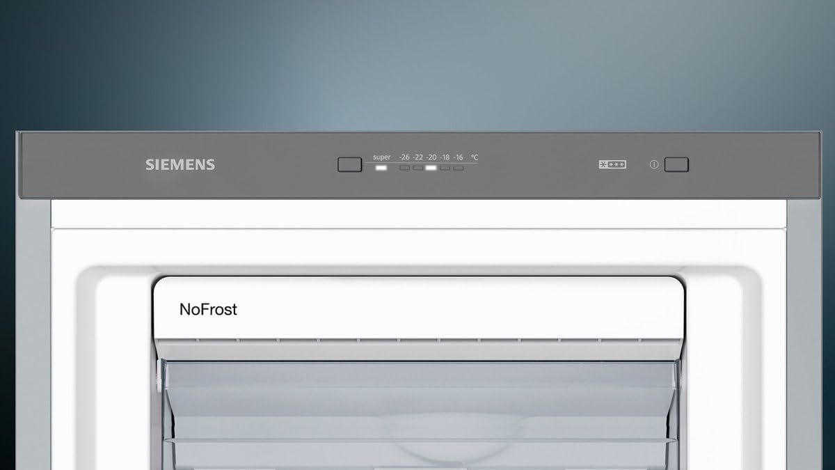 Siemens GS54NAWCV iQ500 Gefrierschrank, 176 x 70 cm, 327 L, noFrost nie wieder abtauen, bigBox Platz für großes Gefriergut, varioZone flexible Glas-und Schubladen, Weiß