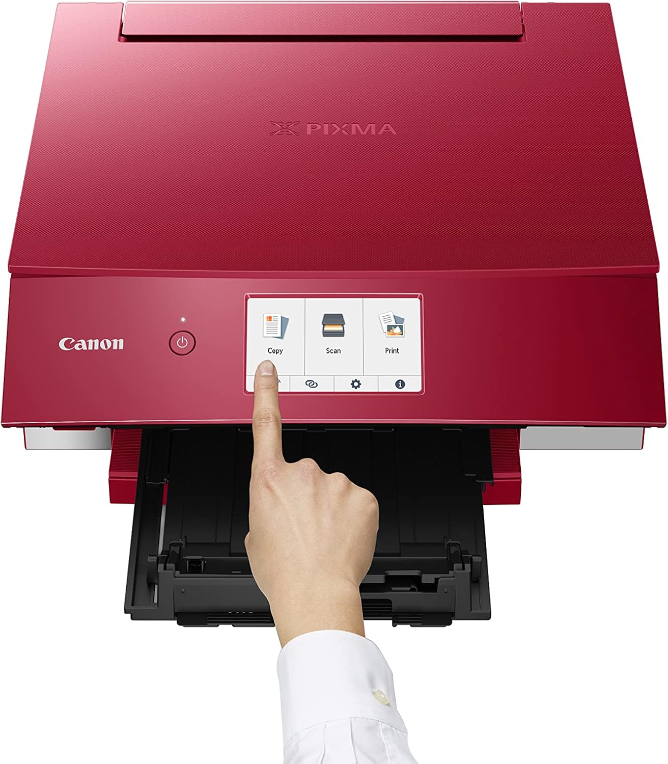 Canon PIXMA TS8351a Drucker Farbtintenstrahl Multifunktionsgerät DIN A4 (Scanner, Kopierer, 4.800 x 1.200 dpi, 6 separate Tinten, USB, WLAN, AirPrint, Duplexdruck, 2 Papierzuführungen, 5 GHz), weiß