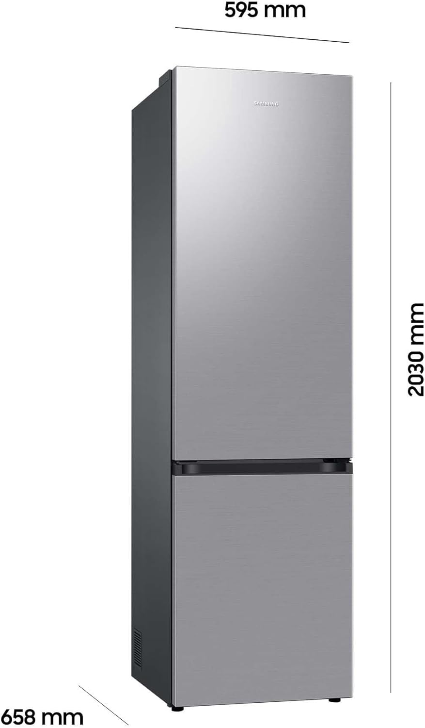 Samsung Kühl-Gefrier-Kombination, Kühlschrank mit Gefrierfach, 203 cm, 390 l Gesamtvolumen, 114 l Gefrierteil, AI Energy Mode, Edelstahl-Look, RL38C600CSA/EG