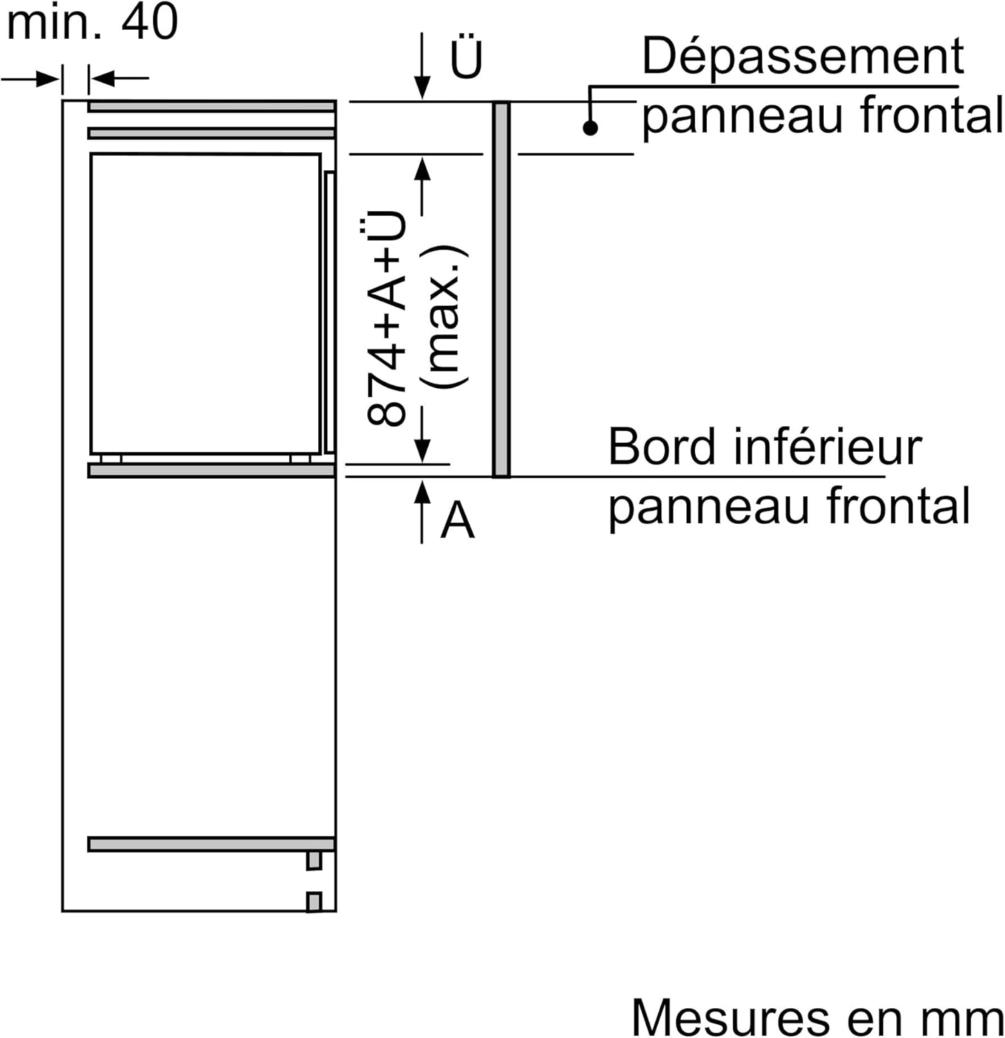 Bosch GIV11ADC0 Serie 6 Einbau-Gefrierschrank, 95 kWh, Jahr, 70 l, LowFrost, FreshSense, 72 x 56